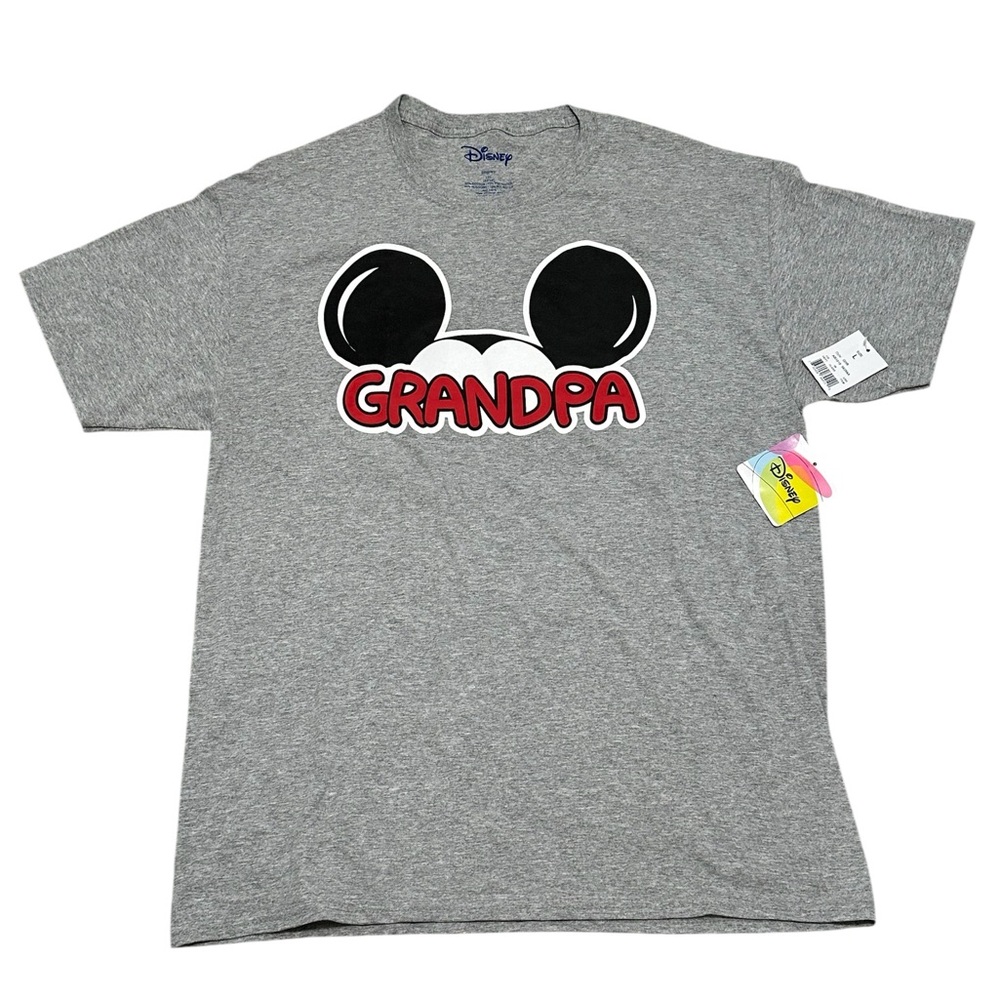 Men’s Grandpa Disney Mickey Mouse Large Gray T-Shirt Tee Top Crew Short Sleeve - Picture 3 of 7